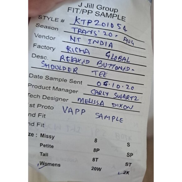 J.Jill Women's 2X Blue Striped 3/4 Sleeve Button Shoulder Sample Top - Picture 11 of 11